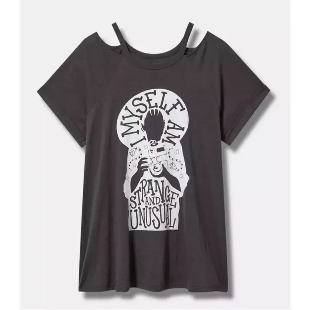 Torrid x beetlejuice  plus size 2 off the shoulder boatneck Jersey Tee shirt top